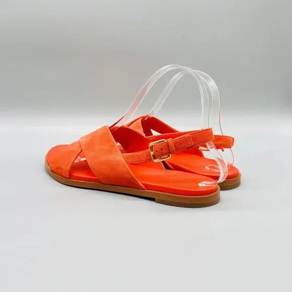 Cole Haan Sandals Womens 7 Orange Suede Grand 360 Slingback Flats Comfort Shoes - Picture 5 of 12